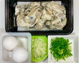 カキとネギの卵焼き作り方1写真