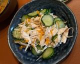 えのきキューリと鶏むね肉サッパリ梅和え作り方5写真