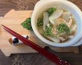 大根と豚バラの搾菜入り中華スープ作り方7写真