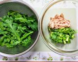 簡単ランチ！春菊とシーチキンの和風パスタ作り方1写真