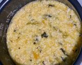 カボチャとほうれん草と鶏ミンチのおかゆ作り方3写真
