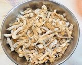 椎茸の軸でアヒージョ仕立てのチーズ焼き作り方1写真