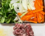甘とうがらしと牛肉のチャプチェ♫作り方1写真