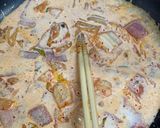 うどんのキムチカルボナーラ作り方4写真