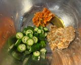 ミョウガ入り納豆キムチオクラと韓国海苔作り方3写真