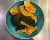かぼちゃと小豆の茶巾お菓子作り方1写真