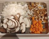 鶏もも肉とひら天のとろ〜り和風あんかけパスタ作り方2写真