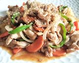 豚こまとモリモリ野菜のワンパンポン酢炒め作り方4写真