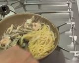 海老ときのこの柚子こしょうクリームパスタ♪作り方7写真