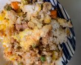 レンジ簡単梅クリームパエリア風味炒飯弁当作り方12写真