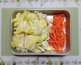節約簡単夕飯昼食！白菜厚揚げ小松菜豚ばら肉中華煮作り方2写真