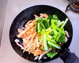 小松菜と豚肉の和風スパゲッティ作り方6写真