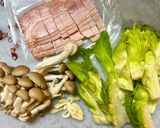 蕾菜とベーコンのペペロンチーノ風作り方1写真