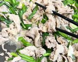 超簡単☆豚こまニラ玉味噌炒め！作り方4写真