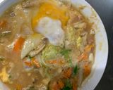 お一人様野菜たっぷり赤味噌レモン味親子丼作り方16写真