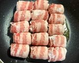 豚肉巻の玉ねぎ炒め盛り作り方1写真