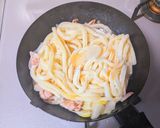 豚バラ肉とWネギの塩焼きうどん作り方6写真