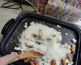 ホットプレートでシーフードパエリア作り方4写真