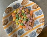 レンジ簡単中華風梅カルボ味炒飯弁当作り方2写真