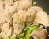 鶏肉とオクラ＆ゴーヤー炒め/おろし添え作り方2写真