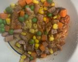 レンジ簡単洋風甘辛キムチオムライス弁当作り方3写真