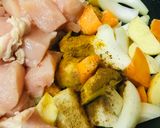 ルー1.5倍カレー●たまごチキンカレー作り方1写真