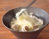 とんこつラーメン風♪豚ネギ塩そうめん作り方4写真