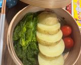 🌟[簡単]新じゃがと菜の花のセイロ蒸し作り方2写真