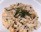 鮭としめじと豆苗の白だし炊き込みご飯作り方6写真