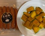 かぼちゃ🎃とウインナーのオープンオムレツ作り方1写真