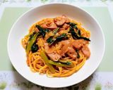 簡単昼食今夜の夕飯新玉葱小松菜ナポリタン作り方14写真