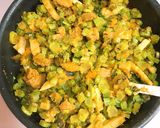 かき菜とソヤチャンクスのスパイス炒め作り方7写真