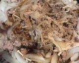 玉ねぎとえのきの甘辛すき焼きそぼろ丼作り方9写真