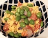 超簡単１品★枝豆トマト卵とじ作り方4写真