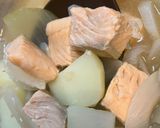 秋先取り！鮭と野菜の濃く旨味噌汁♪作り方3写真