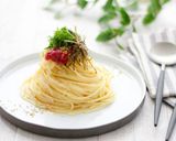 こんぶ茶で簡単！梅と大葉のワンパンパスタ作り方4写真