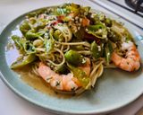 ピリ辛！海老と夏野菜のペペロンチーノ作り方9写真