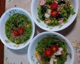 即席！ミニトマトと若布と豆苗の味噌汁作り方3写真