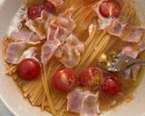 レンジで簡単！トマトとベーコンのパスタ作り方4写真