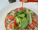 ミニトマトと茎わかめジェノベーゼのピザ作り方5写真
