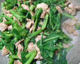 簡単　のらぼう菜と豚こまのゴマ油醤油炒め作り方6写真