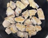 鶏もも肉と葱のわさびポン酢炒め作り方3写真
