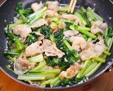 残り汁でご飯3杯🤭豚と小松菜の旨だし炒め作り方5写真