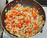 パプリカと豚ひき肉の甜麺醤そぼろ弁当作り方4写真