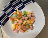 レンジ簡単洋風梅スンドゥブ味炒飯弁当作り方2写真