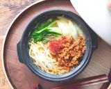 大豆ミートで即席の鍋焼き坦々麺♪作り方6写真