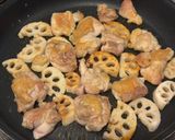 鶏肉とれんこんのガリバタ醤油炒め作り方6写真