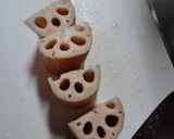 れんこんとごぼう天の煮物作り方1写真