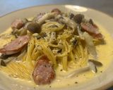 ワンパンで出来る！きのこのクリームパスタ作り方6写真