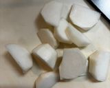 さつまいもとかぼちゃ、根菜のお味噌汁　秋だね作り方2写真